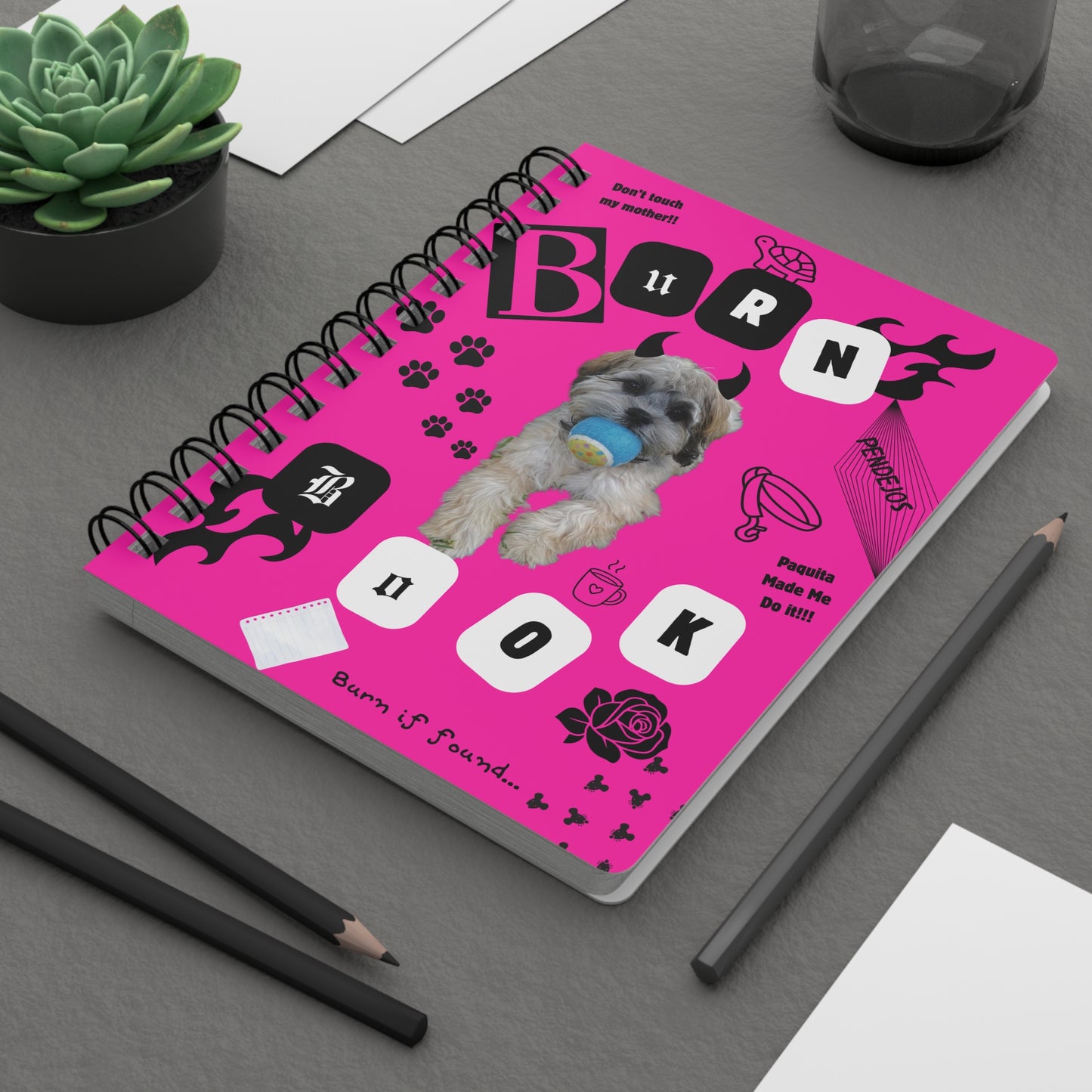 Spiral Bound Journal — "Your Dog's Burn Book" Funny Pet Notebook